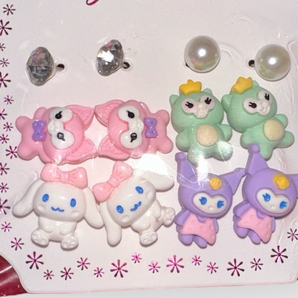Sanrioed Kuromi Studs Earrings Set